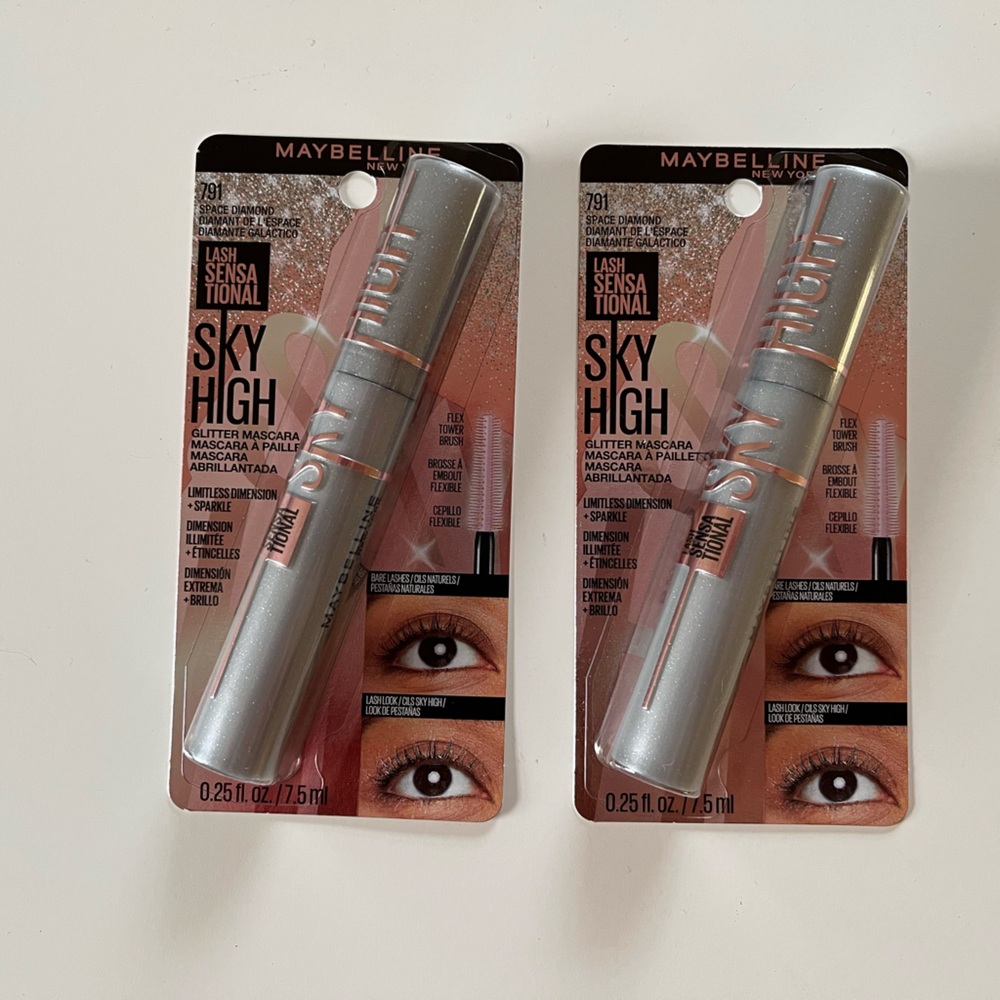 2 New Maybelline Sky High Lash Sensational Glitter Mascara 791 Space Diamond